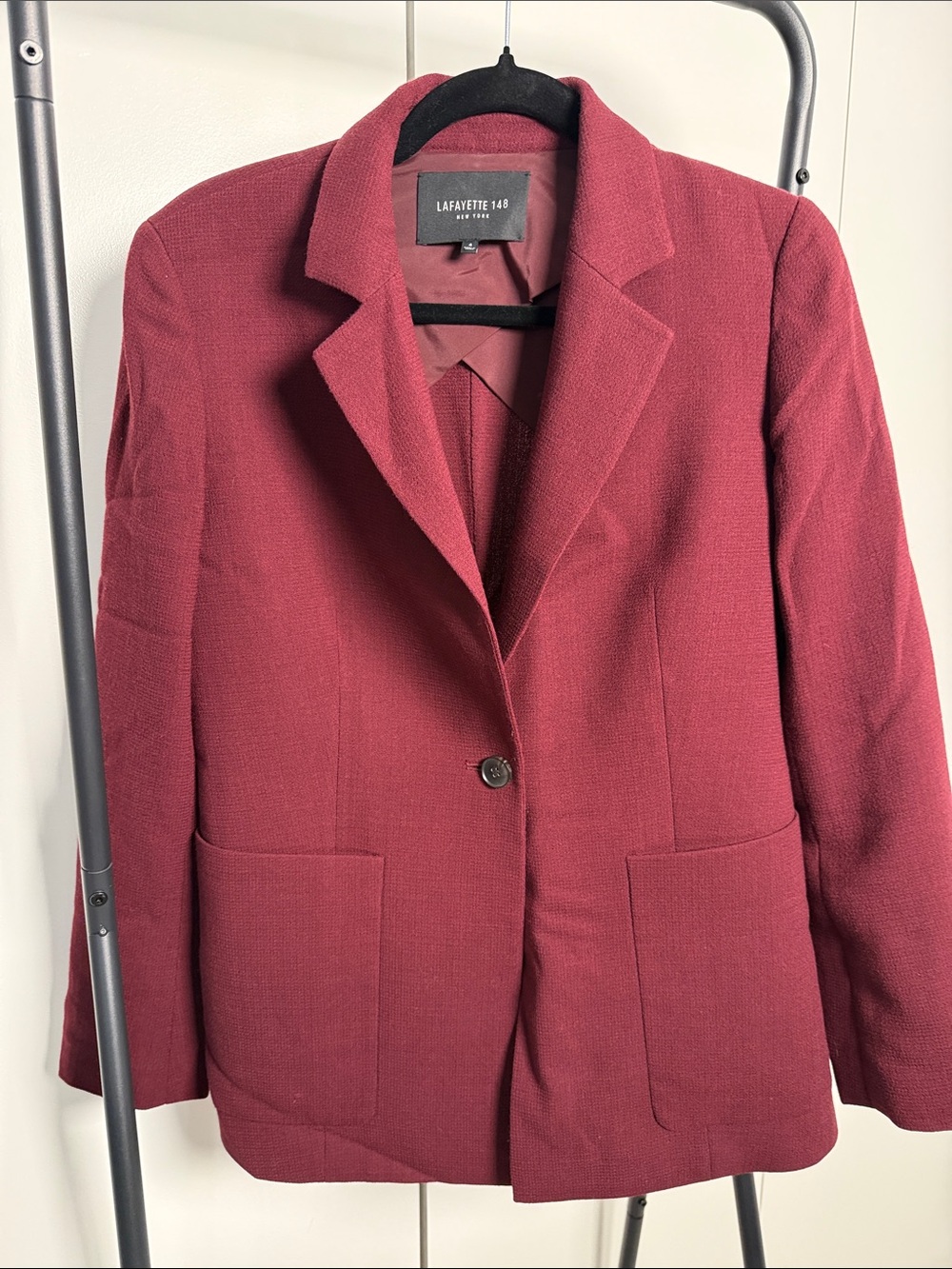Lafayette 148 New York Wine Single-Button Blazer